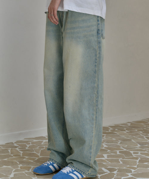 WIDE DENIM PANTS - 3 COLORS BLUE
