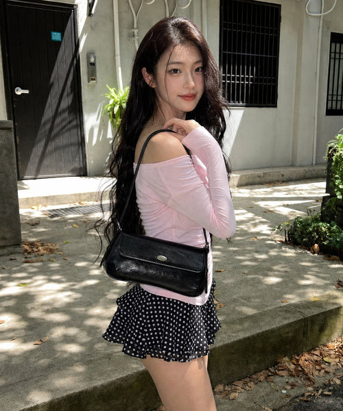 RONA FLAP SHOULDER BAG - 3 COLORS BLACK