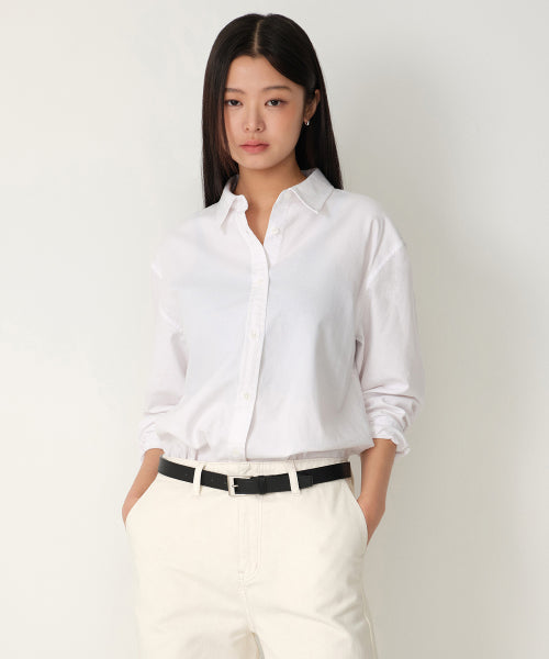 WOMENS RELAXED OXFORD SHIRT #韓韶禧同款! - 5 COLORS WHITE