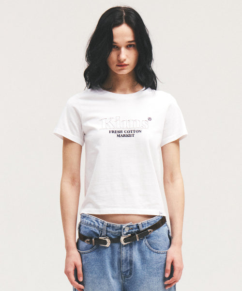 BAM SINGLE APPLIQUE TEE WHITE