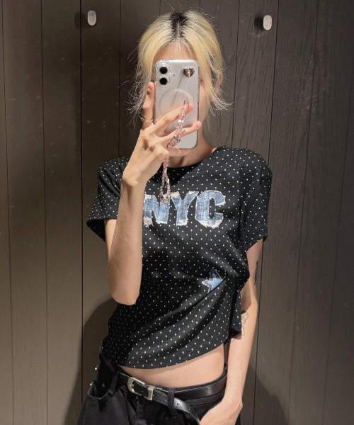 GRAPHIC DOT T-SHIRT - 2 COLORS BLACK