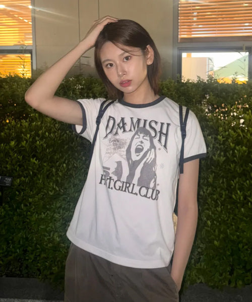 RINGER T-SHIRT - 3 COLORS CHARCOAL
