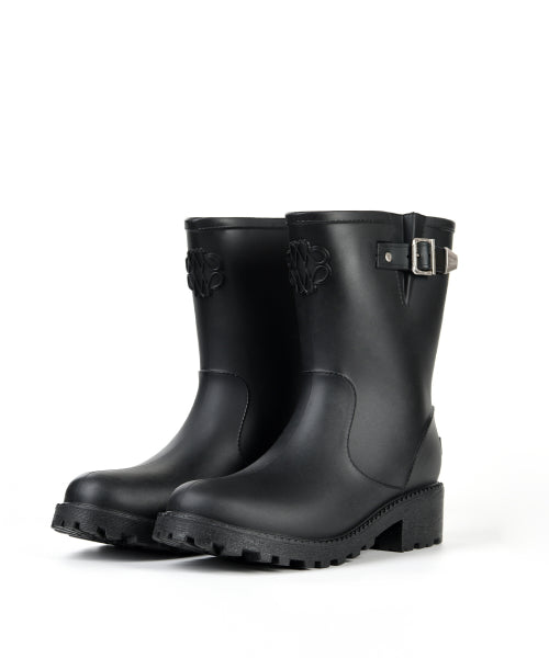 NICOLE BUCKLE SHORT RAIN BOOTS #徐睿知同款! BLACK
