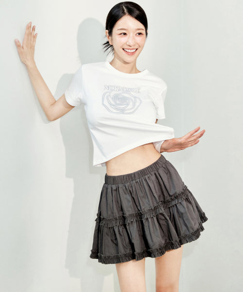 TRENDY RUFFLE MINI SKIRT #徐睿知同款! - 3 COLORS CHARCOAL