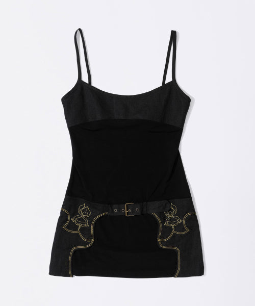 WESTERN MINI DRESS - 3 COLORS BLACK