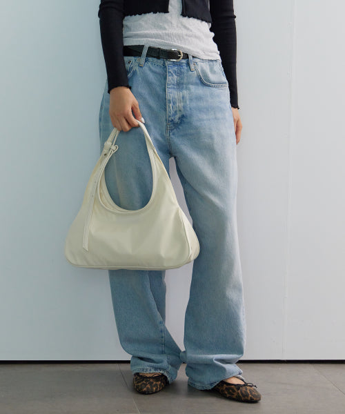 NYLON TWO HANDLE BAGUATTE BAG CREAM - 2 COLORS CREAM