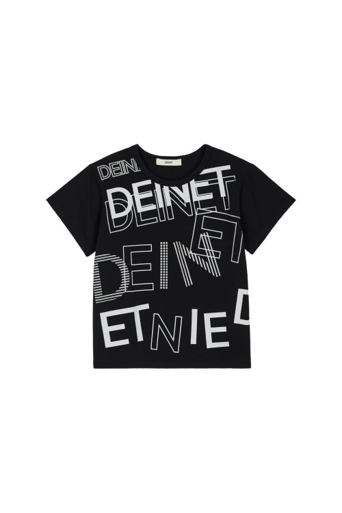 DEINET MIXED LOGO T SHIRTS - 3 COLORS BLACK