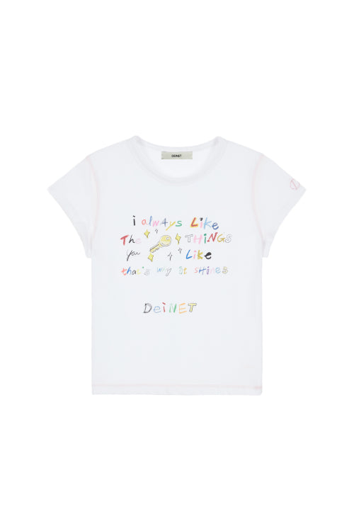 DEINET CRAYON LETTER T SHIRTS - 3 COLORS WHITE