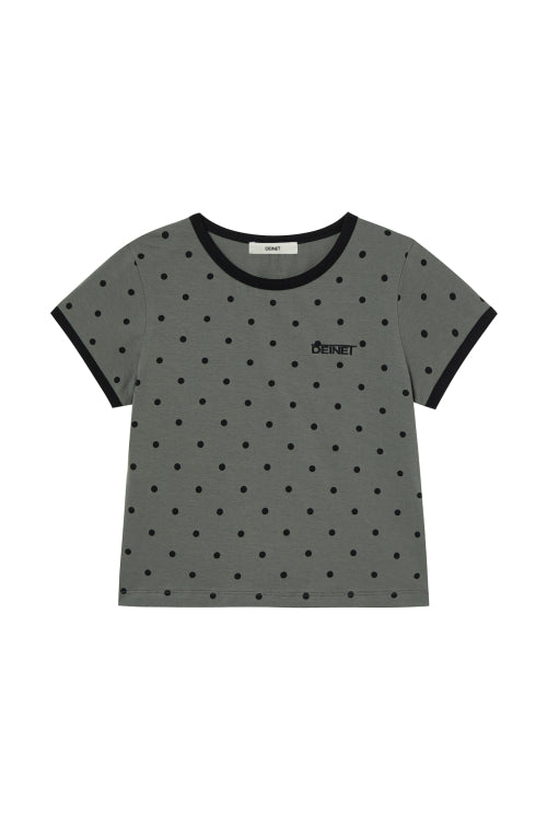 DEINET DOT RINGER T SHIRTS - 4 COLORS CHARCOAL