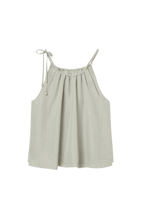 DEINET FLARE HALTER TOP BEIGE