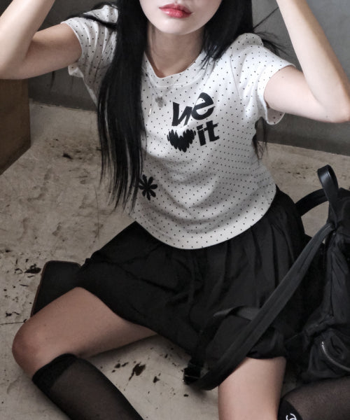 LOVE GRAPHIC DOT T-SHIRT - 2 COLORS IVORY