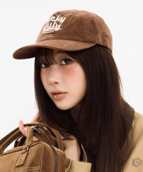 CORDUROY VINTAGE PRINT CAP #GISELLE同款! - 2 COLORS BROWN