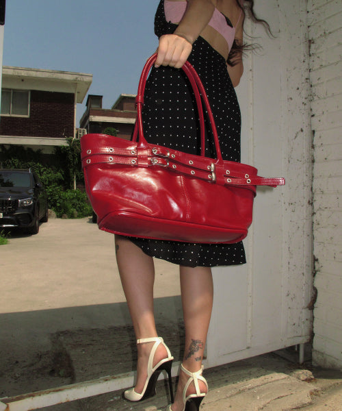 MINI BELTED BOAT BAG (LEMONADE) - 5 COLORS RED