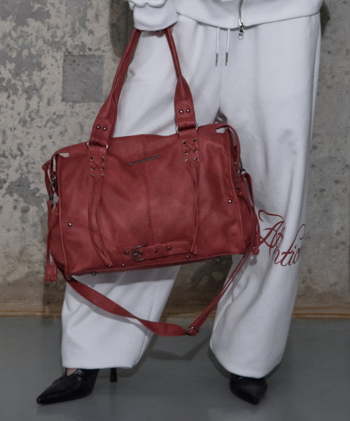 BELTED WASHED BAG F25ZE990 - 5 COLORS RED