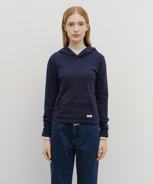 W BASIC HOODIE LONG SLEEVE NAVY STRIPE - 6 COLORS NAVY