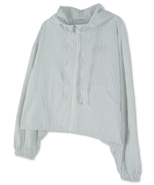 TEE STRIPE HOODIE - 2 COLORS CREAM