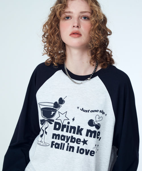 CHERRY RAGLAN LONG SLEEVE NAVY