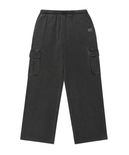 JERSEY DENIM WASHED CARGO PANTS #GISELLE同款! - 3 COLORS GREY