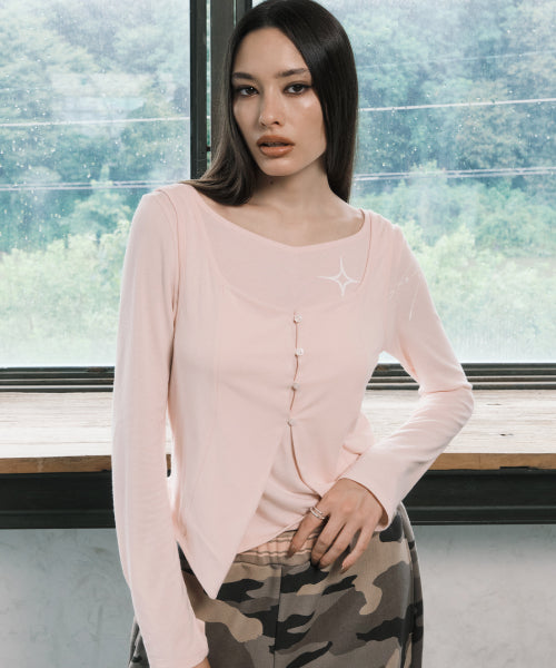 LAYERED L/S BLACK - 2 COLORS