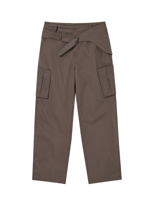 PIECE BELT PANTS BROWN - 2 COLORS