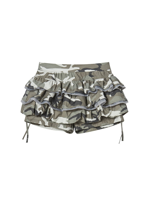 BALLOON FRILL SKIRTPANTS KHAKI - 2 COLORS