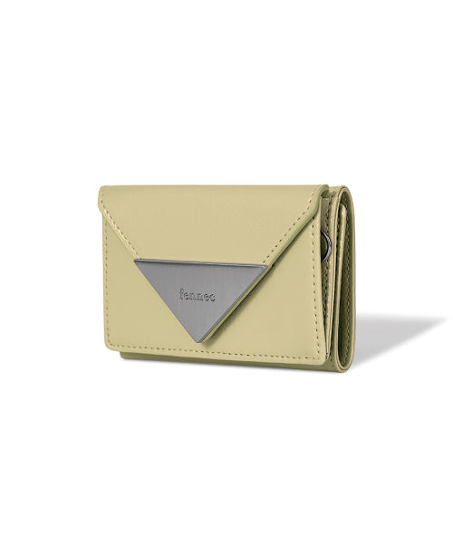 CRINKLE TRIANGLE TRIPLE WALLET SOFT OLIVE