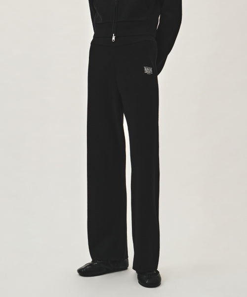 W CLASSIC LOGO KNIT PANTS - 4 COLORS BLACK