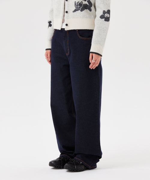 SEMI WIDE DENIM PANTS #GISELLE同款! - 3 COLORS INDIGO