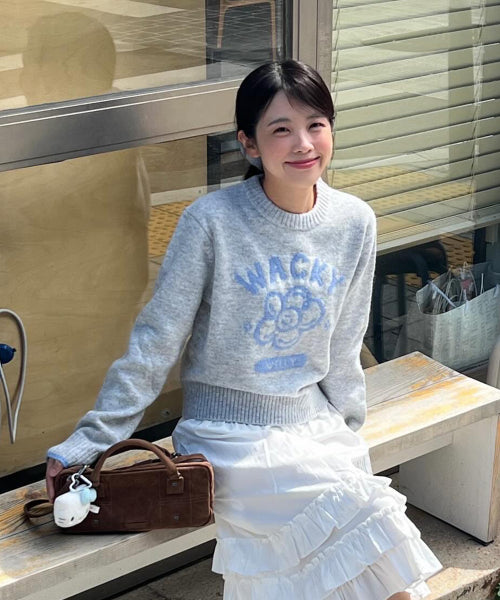 BIG LILY GRAPHIC PULLOVER #GISELLE同款! - 3 COLORS LIGHT GREY