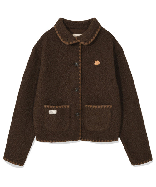 SHEARLING STITCH JACKET #GISELLE同款! - 2 COLORS BROWN