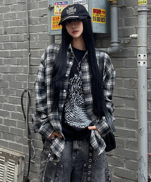 NOMAD OVERFIT CHECK SHIRT - 4 COLORS BLACK