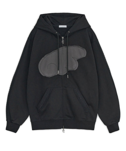 HOOD ZIP-UP - 2 COLORS BLACK
