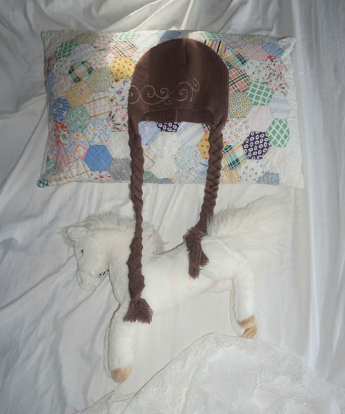 BRAIDED BONNET - 2 COLORS BROWN