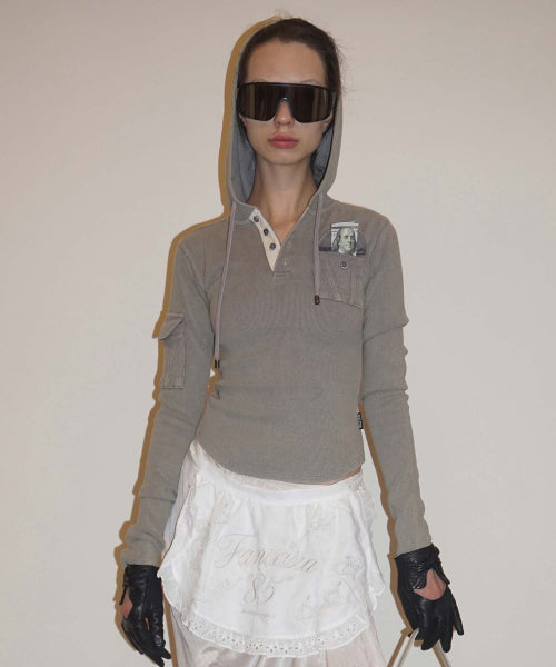 WASHED POCKET HOODIE - 3 COLORS GREY