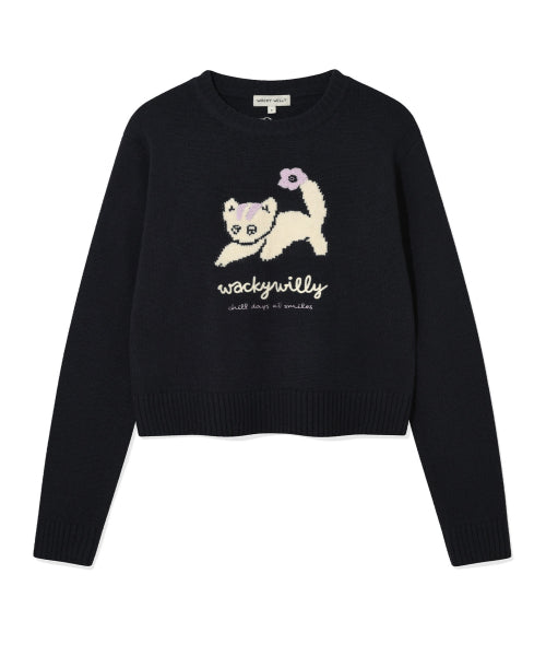 LEO GRAPHIC GRUNGE PULLOVER #GISELLE同款! - 2 COLORS NAVY