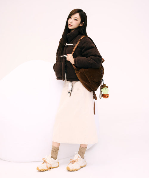 CORDUROY LONG SKIRT #GISELLE同款! - 2 COLORS CREAM