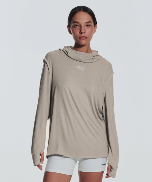 MNS RUNNING HIGHNECK HOODIE - 4 COLORS BEIGE