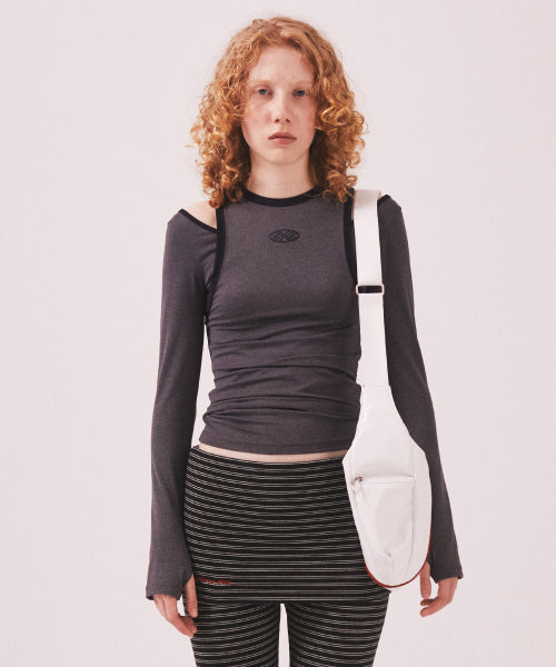 STRETCH LAYERED T SHIRT - 3 COLORS CHARCOAL