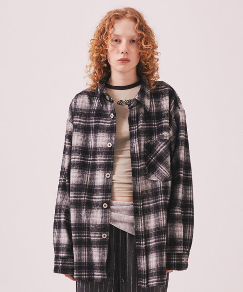 MNS CLASSIC CHECK OVERSIZED SHIRT JACKET - 3 COLORS BLACK