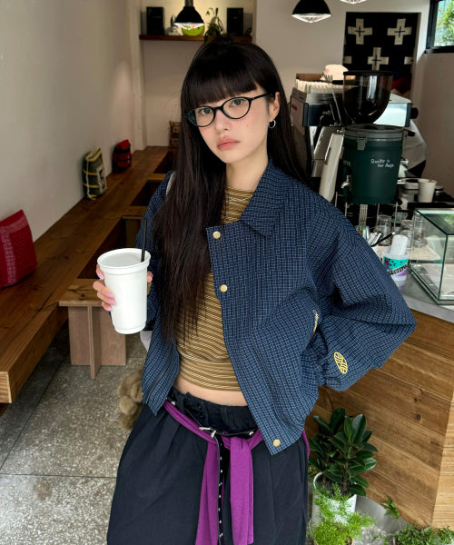 MNS CLASSIC CHECK JACKET - 2 COLORS NAVY