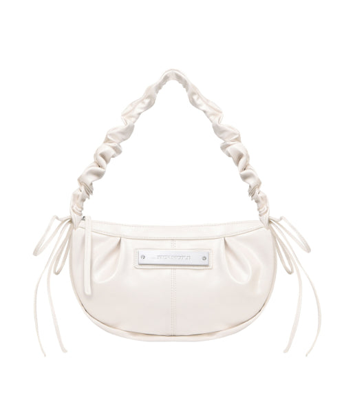 CRYSTAL SHIRRING RIBBON ROUND BAG #徐睿知同款! - 5 COLORS CREAM