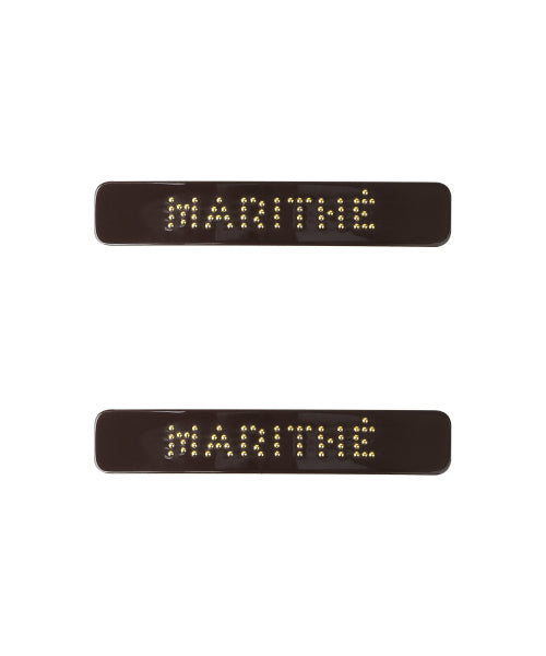REGULAR LOGO METAL BALL HAIR PIN 2PACK - 3 COLORS BROWN