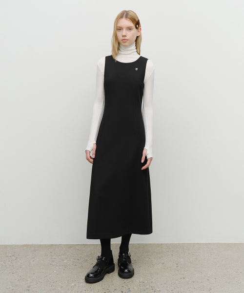 W SLEEVELESS LONG DRESS - 2 COLORS BLACK