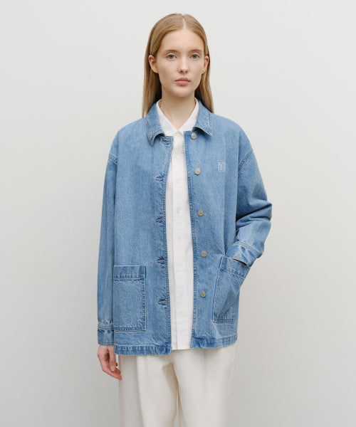W FRENCH DENIM WORK JACKET - 2 COLORS BLUE