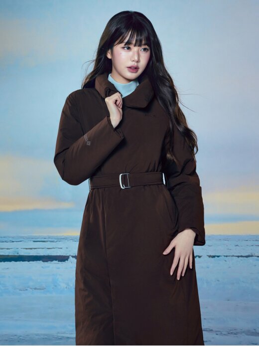EIDER LA BELLE W/S CASHMERE LONG COAT DOWN JACKET Brown WONYOUNG 同款