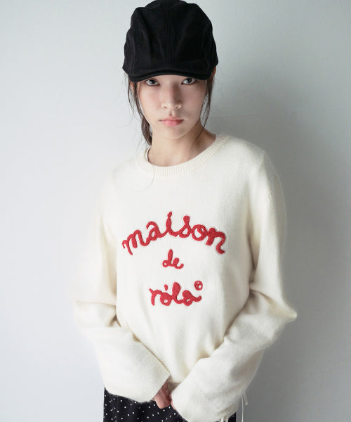 MAISON DE ROLA PATCHWORK KNIT - 3 COLORS IVORY