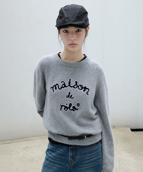 MAISON DE ROLA PATCHWORK KNIT - 3 COLORS GREY
