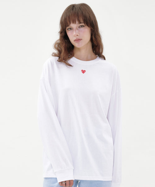 HEART LOGO LONG SLEEVE IVORY