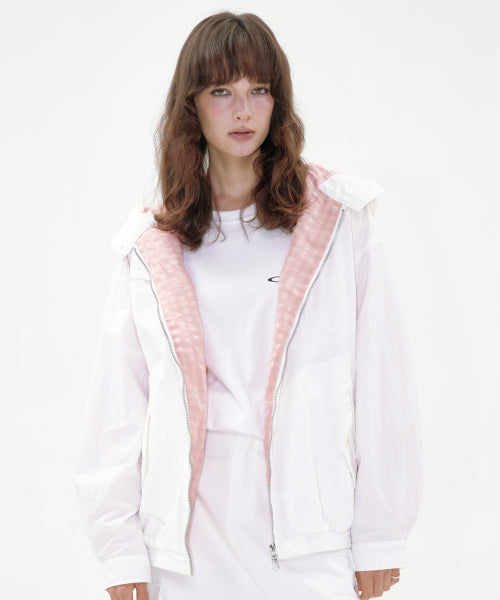 NYLON HOOD WINDBREAKER IVORY