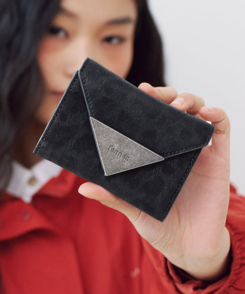 MATT TRIANGLE WALLET - 4 COLORS BLACK